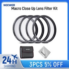 NEEWER 매크로 클로즈업 렌즈 필터 키트 canon 호환 nikon 호환 Sony fujifilm 호환용 카메라 용 사진 4 Pc, 01 58MM