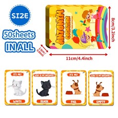 嗨購 50張教育卡片 反義詞兒童親子互動卡 英文早教啟蒙卡片, T01041472-