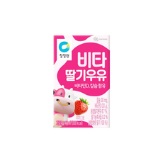 [얌얌마켓] 청정원 비타 딸기우유 140ml 간식 저지방 음료, 1개