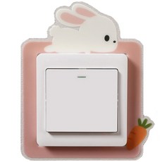 블랙장미 스위치 커버 장식 스티커, 야광 토끼