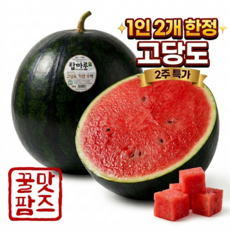 꿀맛팜즈 고당도 흑수박 당도선별 꿀수박, 1개, 4kg 내외