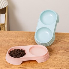 나우원픽 반려용 식기 2구 아기고양이밥그릇, 블루