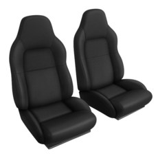 SAPUBK 1984-1993 쉐보레 콜벳 C4 표준 모델 시트용 교체 백 포켓이 있는 맞춤형 핏 앞 시트 커버 합성 소프트 폼 안감 시트 커버가 있는 프리미엄 가죽, 1994-1996 Standard