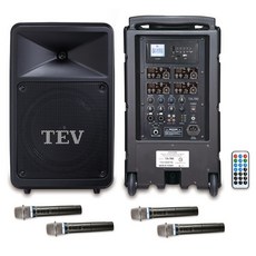 TEV TA-780 10/ 280W USB/SD 四頻無線擴音機 附4支無線麥克風, 1個