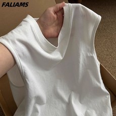 運動背心男士2025新款夏季坎肩日系純棉百搭打底無袖T恤衫