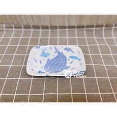 YCY 日本沖繩鯨鯊兒童餐盤套裝，可愛造型安全材質，寶寶餐具首選, 1個, 小長方皿, 餐盤