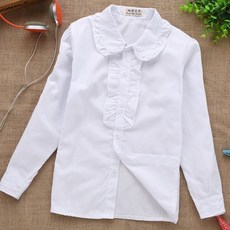 자보블라우스 초등고학년 면 남방 콩쿨 블라우스 정장 여학생 화이트 셔츠 주니어 합창 연주회 긴팔 반팔
