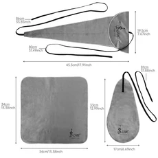 3pcs 코튼 롱/오벌/스퀘어 클리닝 천 색소폰 내부 챔버 클리닝 천 키트 색소폰/클라리넷/플루트/트럼펫, 02 Gray