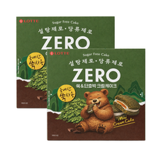 롯데 ZERO 쑥&단호박 우유크림 케이크, 2박스, 171g