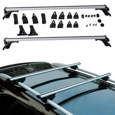 SEBLAFF 범용 121.9cm(48인치) 상단 루프 수하물 랙 크로스바 2개 조절 가능 3가지 클램프 포함