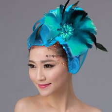 아랑고고 댄스 악세사리 헤어핀 꽃 망사 큰꽃 대회 단체 머리핀 장미