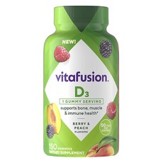 Vitafusion 維生素D3莓果水蜜桃風味軟糖, 150顆, 1罐