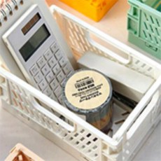 고씨스토어 미니 폴딩 수납함 캠핑폴딩박스, 밀크티, 1개