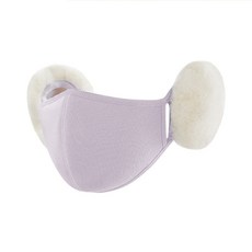 러프리 귀마개 일체형 마스크 자외선 차단 겨울 방한 골프 등산 마스크 칼라별 3개 세트, 연보라, 1개