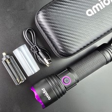 아미디오 충전식 LED UV라이트UL-311(2000mAh 배터리 포함) 축광 365nm 경화 형광 탐지, 1개, 블랙