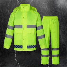 가온누리 빅사이즈 형광 우비 안전 작업용 배달 라이더 경찰 비옷, XL00582GA
