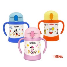 THERMOS 膳魔師 學習杯 保溫瓶 兒童水壺 吸管水壺 米奇 米妮 米飛 250ML FHV-250 (贈吸管刷), 1個, 同款吸管組 (衛生用品恕不退貨)