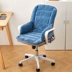 전기 방석 1인용 원적외선 발열 USB 캠핑용 가벼운, 1단계 220V 디지털 타이머 이중, 그레이블루 허리 받침 미포함