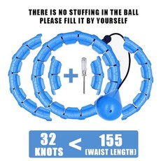 성인 가중 피트니스 후프 분리형 매듭 복부 체중 감소 마사지, 1개, 6. 32-Blue, 1g