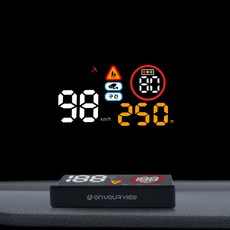 [특별할인 이벤트] 온유어뷰 CH3000 HUD GPS 헤드업 디스플레이 과속카메라 스쿨존 알림 속도계-세이프허드, 거치대+휴즈박스 연결 전원케이블 추가, 1개