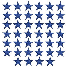 블랙 스타 아이언 온 패치 40개 봉제 별 자수 패치 아플리케 장식 의류 모자 재킷 배낭 장식용 (3cm(1.2인치)), 블루