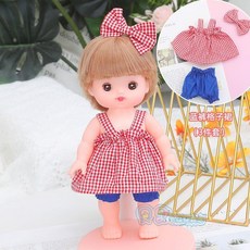 可愛 換裝洋娃娃 26釐米 衣服休閒 兒童過家家 玩具 女孩穿衣玩偶, 藍褲格子裙 三件套 ,26釐米衣服 價格不含娃娃, 1個