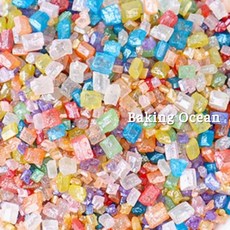 레인보우 보석 비즈 샌드 슈가 스프링클 사각 샌딩 아라잔 100g