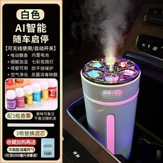 차량용 가습기 스마트 공기 차량가습기 청정기, U01KTH4694PQGTVE2JFDGFWPVV-006, 1, F. 화이트 방향제 3병 + 필터 3개