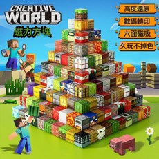 DFMEI 我的百變磁力方塊世界積木拼搭DIY建築方塊磁鐵兒童益智玩具禮物, 如圖, 全能拼搭6件套【5方塊+1人仔】