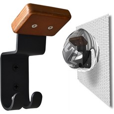 헬멧 홀더 벽걸이 2개의 키 훅이 있는 모터사이클 기어 랙 견고한 목재와 튼튼한 강철로 제작된 자전거 전술 야구 축구 스키 (1), 1