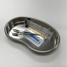 (수담공구) 스텐 의료용 트레이 수술도구 드레싱 쟁반 18.5 11.5cm, 1개