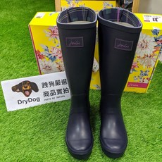 Joules 深藍色高筒雨靴 腿圍可調 附鞋盒, 1個, 現貨UK4(右腳背0.5凹痕不影響使用)