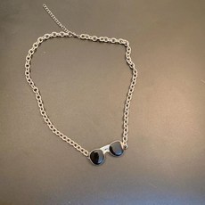 韓版ins兒童墨鏡項鏈男女爆款鈦鋼個性裝飾嘻哈土酷蹦迪帥氣鏈子【Hi！Kids】