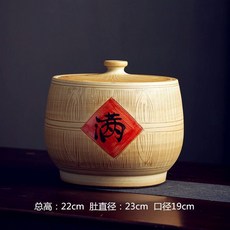 陶瓷米桶 防蟲防潮儲米桶 大容量裝米容器 密封廚房收納米桶 陶瓷米缸家用帶蓋密封防潮防蟲老式斤斤斤儲米箱米桶, 10斤聚寶米缸（一面滿一面米）, 1個