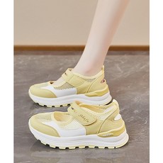 슈앤가비 여성 메쉬 샌들 스니커즈 여름 벨크로 키높이 운동화 통기성 좋은 데일리화