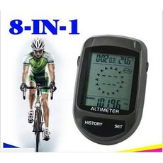 8合1自行車電子指南針/高度計/氣壓計/溫度計, 1個