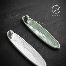 青瓷陶瓷水波紋香插, 1個, 月白-水波纹-香插