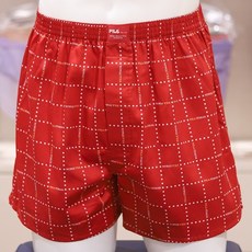 [AK플라자] [휠라언더웨어] FI4TKG3612M(DRD) 60수 주자 로고 체크 나염 남성 트렁크