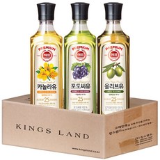 해표 카놀라유500ml+해표 포도씨유500ml+해표 올리브유500ml, 1세트, 500ml