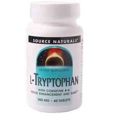 SOURCE NATURALS L-色胺酸&維他命B6錠 500mg, 60顆, 1罐