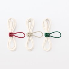 [무인양품] 케이블 고무 밴드 3색 세트 레드/베이지/그린 1개, [무인양품] 케이블 고무 밴드 3색 세트, 레드/베이지