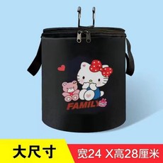 自行車車筐 車籃 帆布籃 電動車通用 前車筐 折疊車簍 單車掛籃, 1個, 新款加厚防水大號+KT貓+送掛鈎墊闆