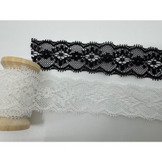 나일론 리본끈 자수 랏셀레이스 270cm (#657), 1개, 백아이보리