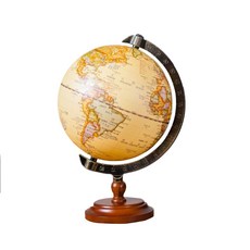 SkyGlobe 6吋仿古刻度尺木頭底座地球儀(中文版)《WUZ屋子》台灣製地圖, 仿古