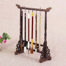 서예 붓걸이 거치대 나무 스탠드 액세서리 행거 장인 캘리그라피