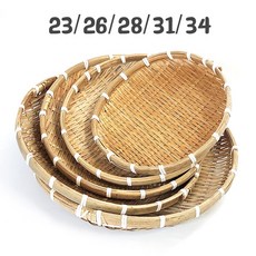대나무 채반 원형 5p 23-34cm (소쿠리 바구니 전 부침개 광주리)