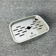 戶外不銹鋼迷你版茶盤 便攜儲水式家用露營幹濕兩用瀝水盤, 如圖所示, 1個