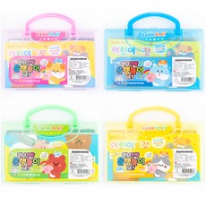 미니가방 은행놀이 세트 마트놀이 계산놀이 구디백재료, 4개, 분홍1개+파랑1개+연두1개+노랑1개