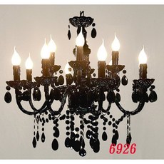 豪華水晶12燈黑尊爵款客廳主臥吊燈 餐吊燈 裝飾燈 設計師款吊燈 工業風吊燈, 黑色