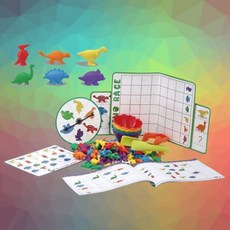 사고력발달 알록달록 수세기 공룡 창의놀이 세트 정렬 소근육발달 모양, 1개